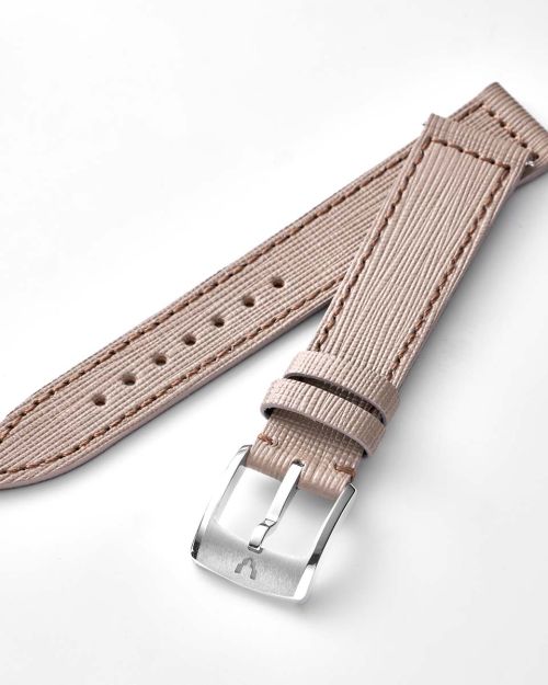 MASTER CRAFT J3 型押し牛革 ワンタッチストラップ(美錠付) ベージュ 単品 [J3-NBE18-01]